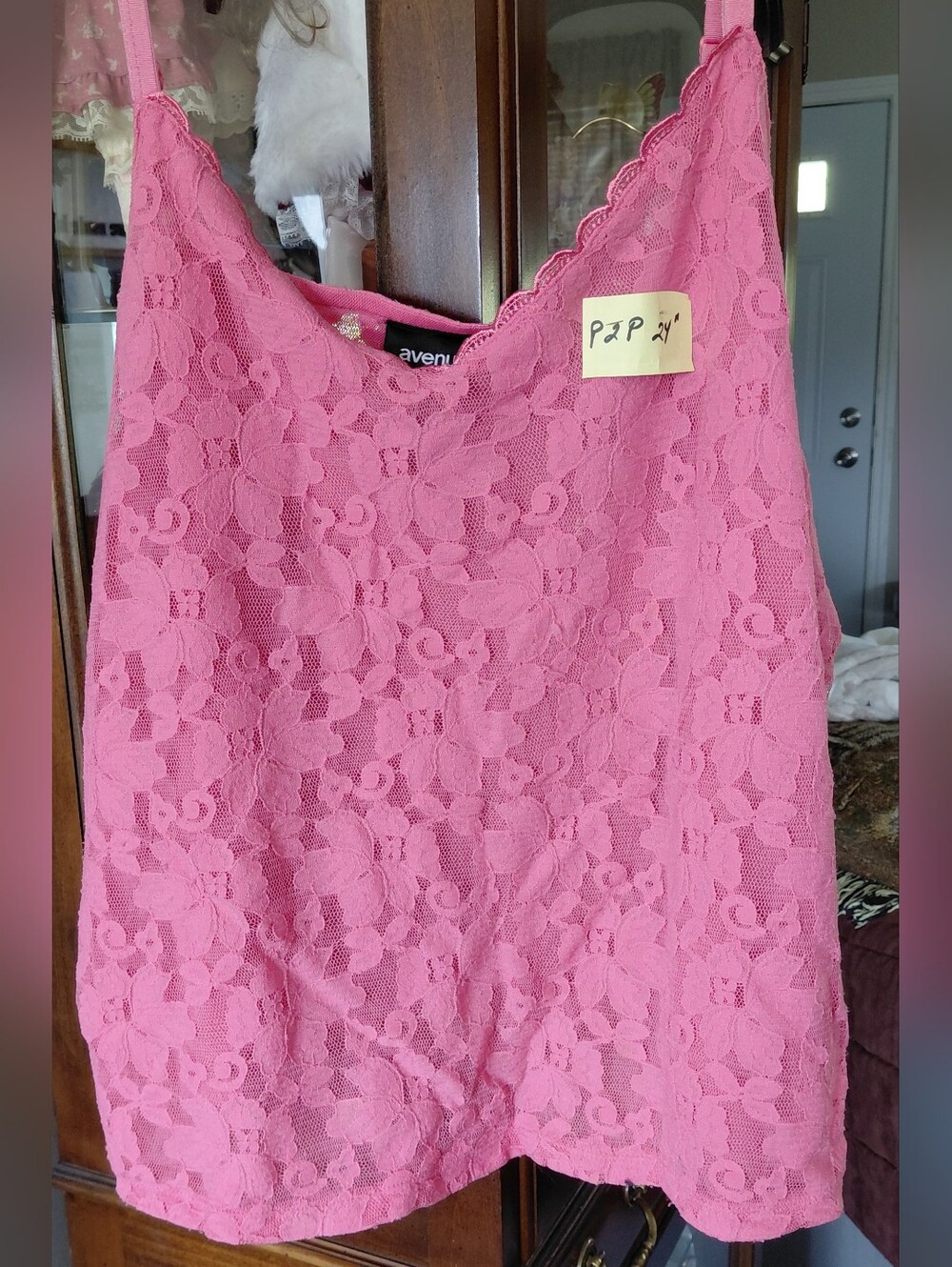 Avenue Pink Floral Lace Cami